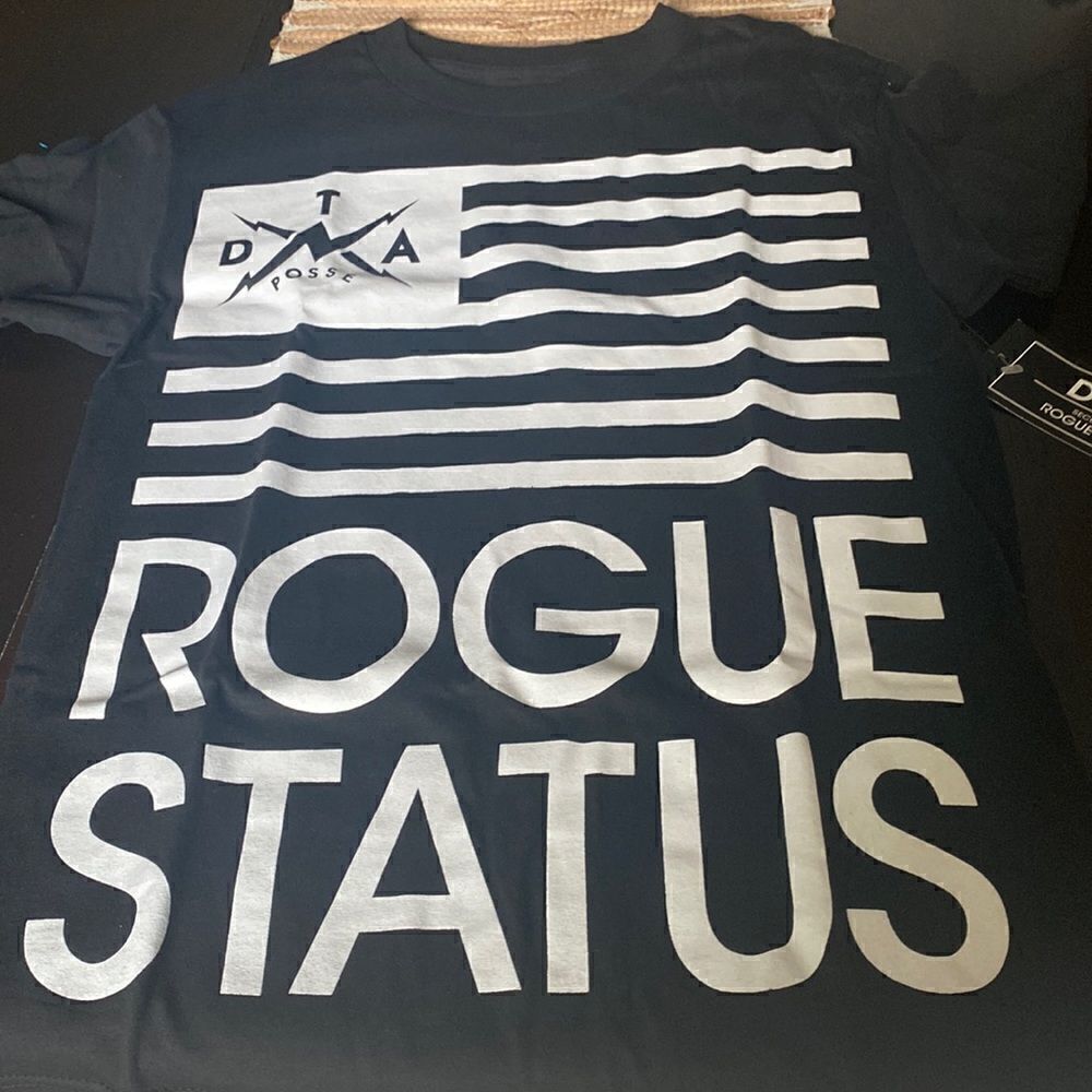 NWT DTA black tee with white logo size S